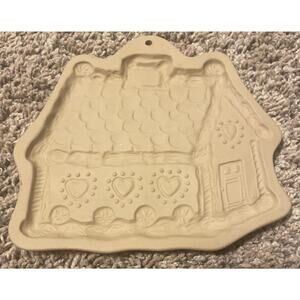 VTG Ginger Bread House Brown Bag Cookie Art Cookie Mold Heart Cottage 1993